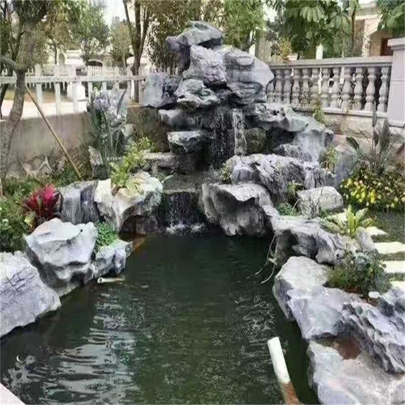 泾阳庭院假山鱼池图片